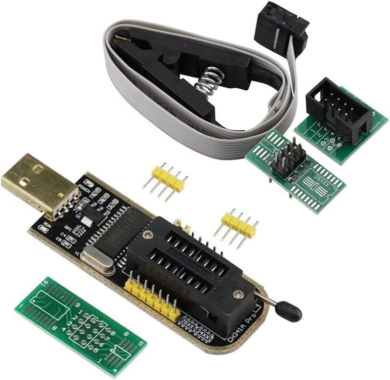 Ferwooh برامج CH341A 2PCS SPI فلاش USB لوحة رئيسية توجيه LCD BIOS 24 25 سلسلة مسجل حرق محول USB-TTL + 2 مجموعة محول SOP16 إلى 8 دبابيس SOP8 ISOIC8 مشبك اختبار IC 8 دبابيس - Image 2